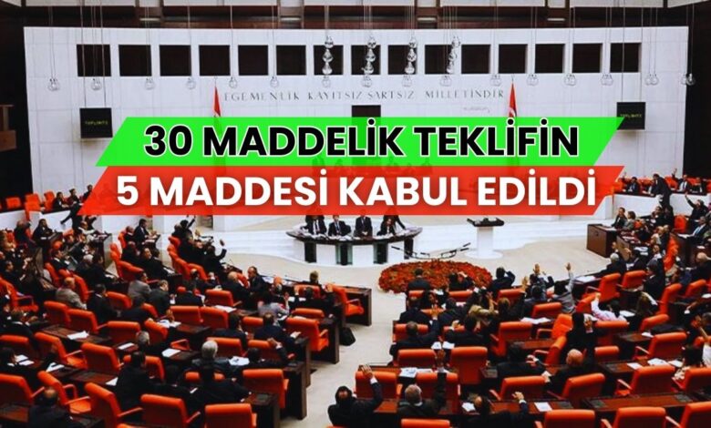 TBMM'de Yeni Kanun Teklifi: 30 Maddelik Teklifin İlk 5 Maddesi Kabul Edildi