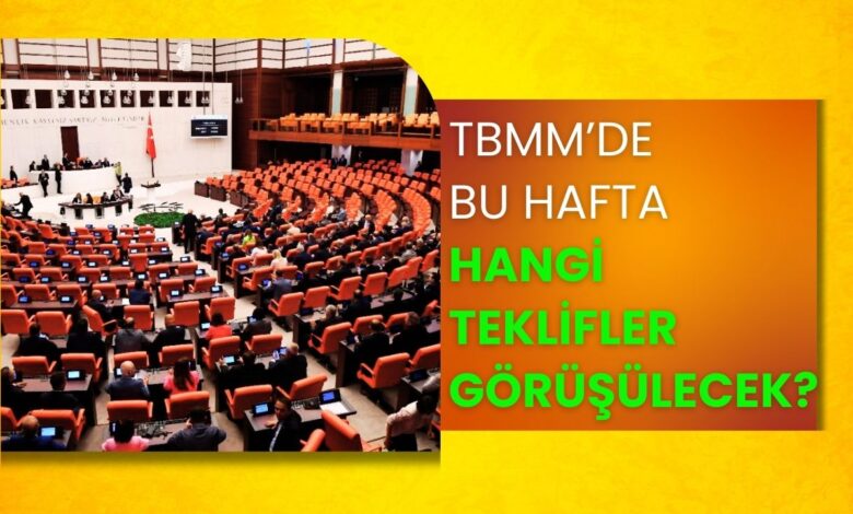 TBMM'de Bu Hafta Hangi Teklifler Görüşülecek? İşte Gündem Maddeleri