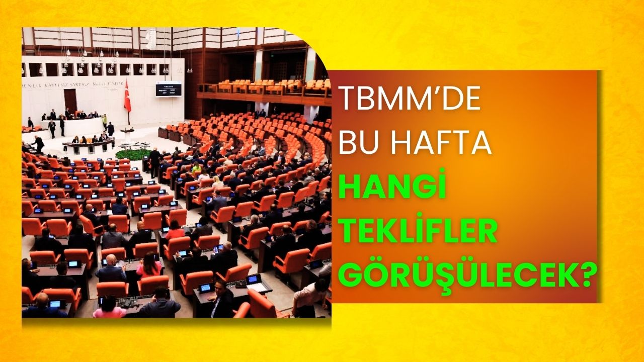 TBMM'de Bu Hafta Hangi Teklifler Görüşülecek? İşte Gündem Maddeleri
