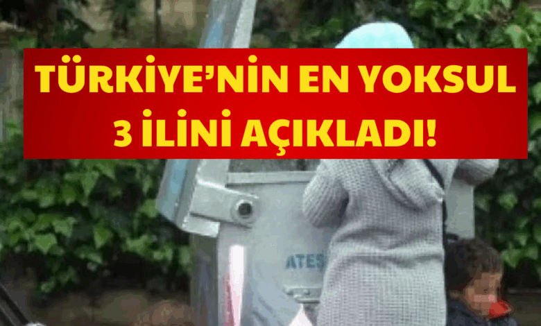 TÜİK Türkiye'nin En Yoksul 3 İlini Açıkladı!