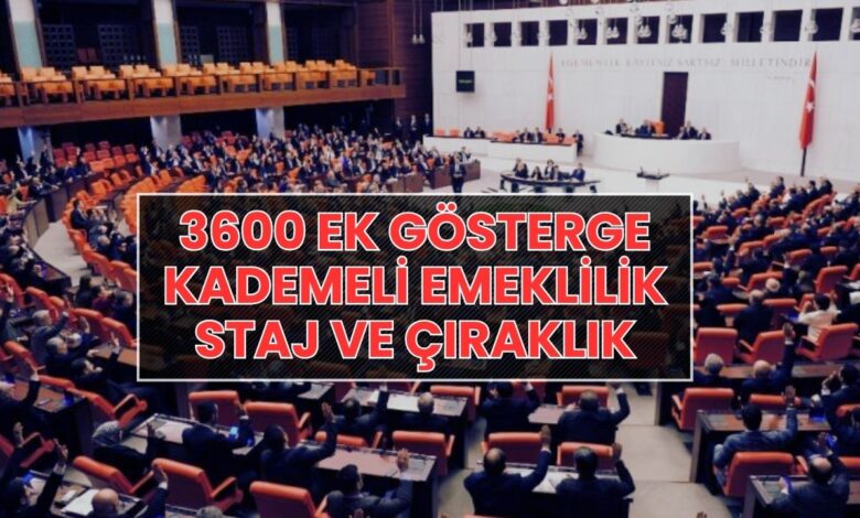 TBMM'de Gündem Yoğun: 3600 Ek Gösterge, Kademeli Emeklilik, Staj Sigortası Masada!